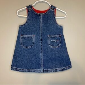 Tommy Hilfiger Baby Denim Blue Jean Dress 6-12 Months Sleeveless Snap Shoulder